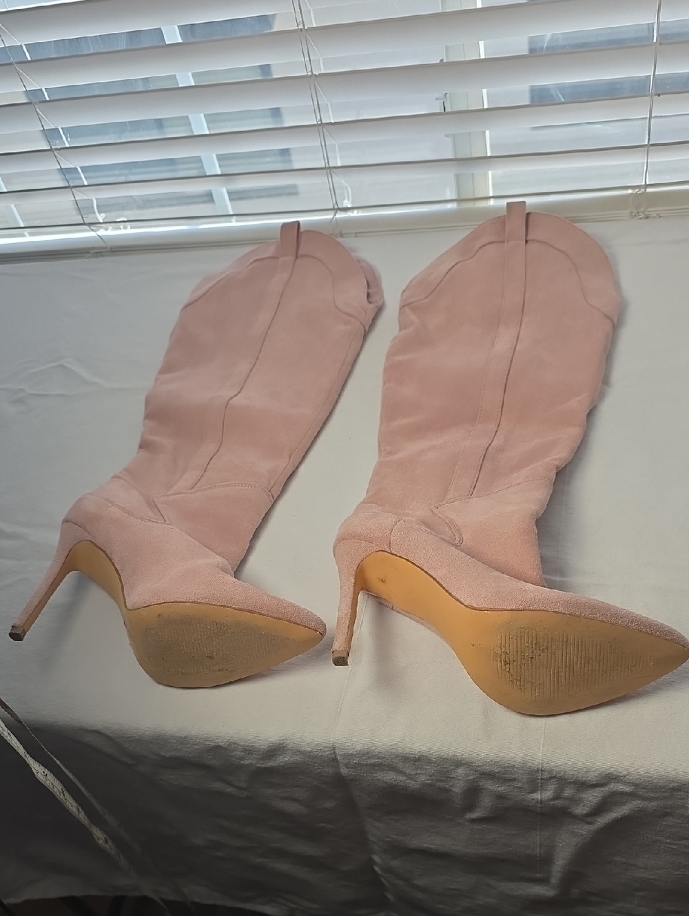 Lulu's Blush Pink Over-the-Knee Stiletto Boots Size 8